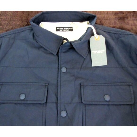 OOBE Brand Men's Eades Snap Front Overshirt Nylon Jacket True Navy Blue NWT - Picture 3 of 7